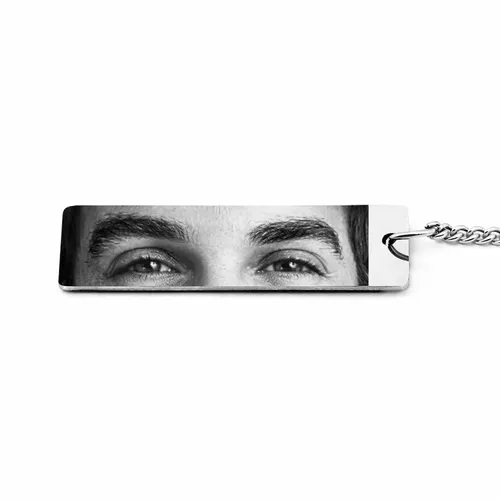 Custom engraved eye silver keychain, personalized meaningful gift for her