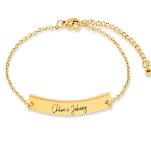 Engraved Skinny Bar Bracelet