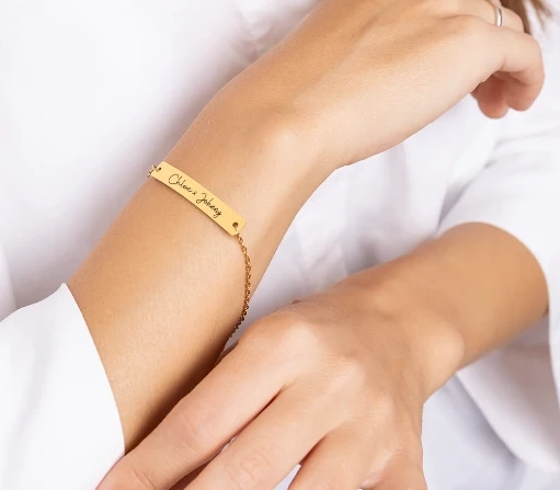 Engraved Skinny Bar Bracelet - Image 2