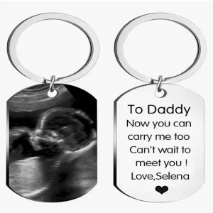 Personalized Baby Ultrasound Photo Keychain