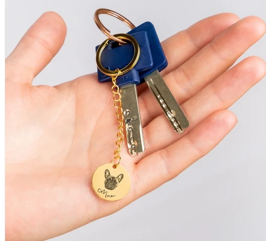 Personalized Pet Portrait Keychain