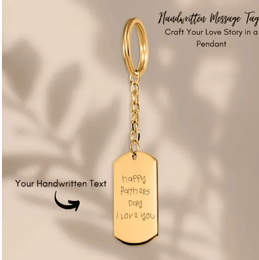 custom Handwritten Message Tag Keychain
