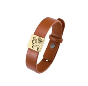 Engraved Photo Leather Bracelet – Gift for Dad