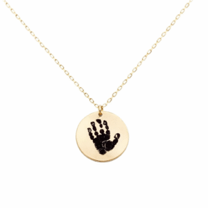Engraved Baby Handprint Necklace