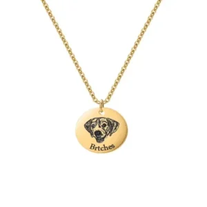 Personalized Dog Portrait Photo Necklace